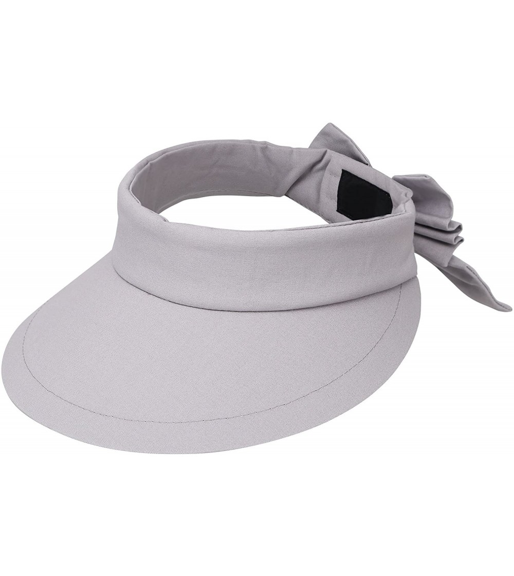 Visors Women's Summer SPF 50+ UV Protection Sun Visor Hat - Grey - CA17X63N8G0