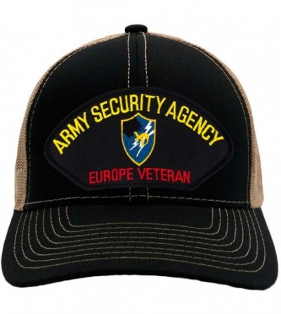 Baseball Caps US Army Security Agency - Europe Veteran Hat/Ballcap (Black) Adjustable One Size Fits Most - CL18I6RXOT0