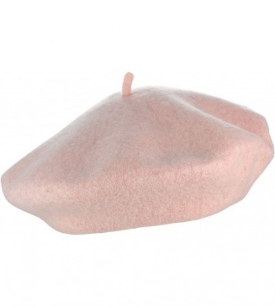 Berets French Style Lightweight Casual Classic Solid Color Wool Beret - Blush - CE18H9N4TEY