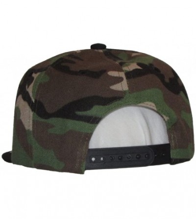 Baseball Caps Two Tone Green Camouflage and Black Bill - Flat Bill Snapback. - CJ11GMHG4C5