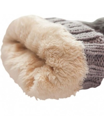 Skullies & Beanies Womens Winter Beanie Hat Scarf Set Warm Fuzzy Knit Hat Neck Scarves - D-black - CY18ZKZ7QSL