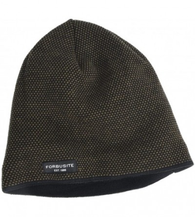 Skullies & Beanies Mens Beanie Hat Fleece Lined Knit Hat Thick Skull Cap - Brown - CE187DITRX2