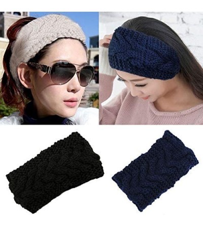 Cold Weather Headbands Women Wool Knit Crochet Twist Headband Ear Warmer Versatile for Christmas-New Year's Gift-8.6"x4.3" - ...