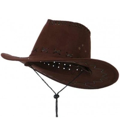 Cowboy Hats Stitched Suede Cowboy Hat - Brown - CR11KNJJLIR