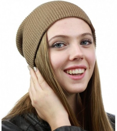 Skullies & Beanies Unisex Comfort & Warm Knitted Daily Beanie Hat - Camel - CK12HTOVPQJ