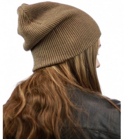 Skullies & Beanies Unisex Comfort & Warm Knitted Daily Beanie Hat - Camel - CK12HTOVPQJ