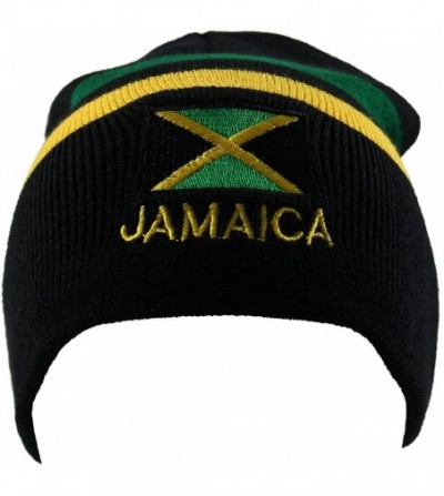 Skullies & Beanies Jamaica Beanie Embroidered Black - CK11VJ0EBQV