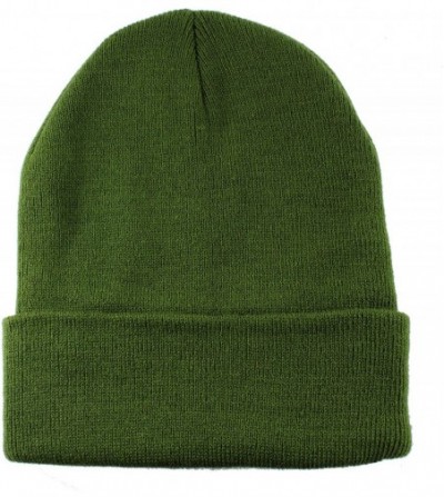 Skullies & Beanies Unisex Beanie Cap Knitted Warm Solid Color and Multi-Color Multi-Packs - 12 Pack - Army Green - CI187C4KWES