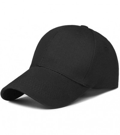 Baseball Caps Mens Womens Baseball Cap Adjustable Cotton Dad Hat Classic Sports Hats - Black - CI18O96H5Q6