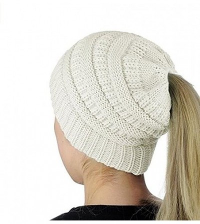 Skullies & Beanies Womens Winter Hats Warm Knitted Horsetail Lady Wool hat - 5 - CQ186NC2IXU