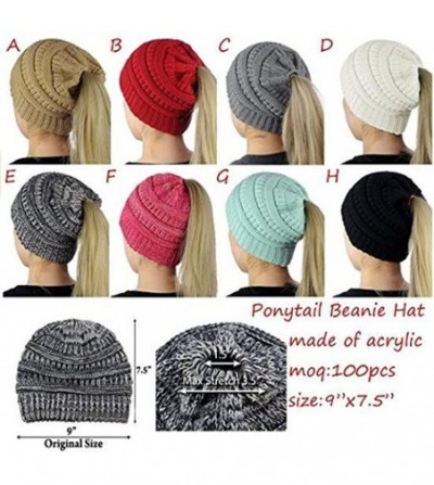 Skullies & Beanies Womens Winter Hats Warm Knitted Horsetail Lady Wool hat - 5 - CQ186NC2IXU
