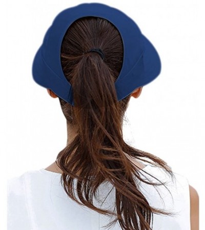 Sun Hats Sun Hats for Women Wide Brim Sun Hat Packable UV Protection Visor Floppy Womens Beach Cap - Blue - CK18DTX3TSK