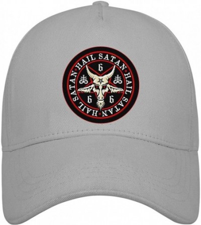 Baseball Caps Unisex Hail Satan Goat 666 red Logo Flat Baseball Cap Fitted Style Hats - Hail Satan Goat-10 - C518SYL930E