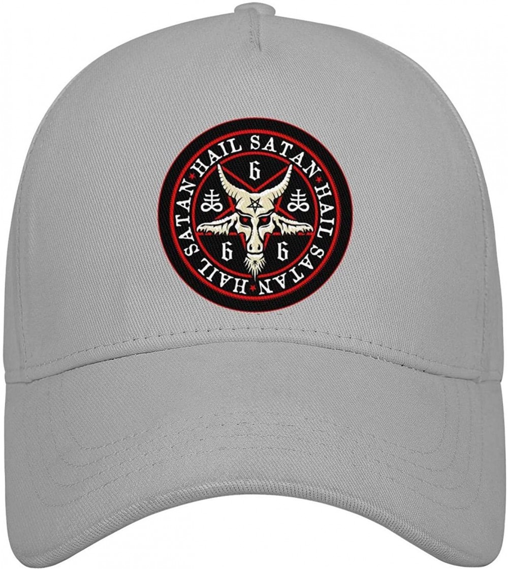 Baseball Caps Unisex Hail Satan Goat 666 red Logo Flat Baseball Cap Fitted Style Hats - Hail Satan Goat-10 - C518SYL930E