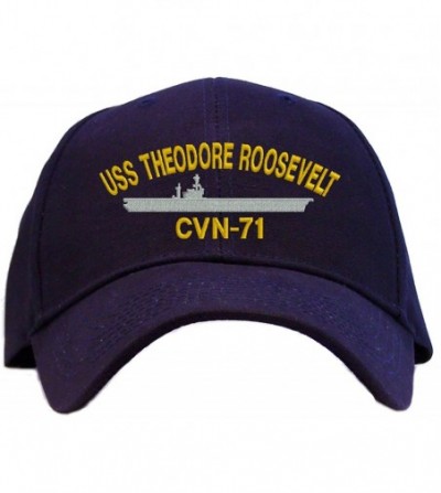 Baseball Caps USS Theodore Roosevelt CVN-71 Embroidered Baseball Cap - Navy - CR11EW71L89