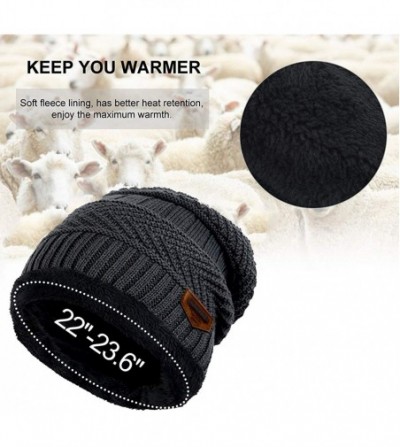 Skullies & Beanies Thick Warm Winter Beanie Hat Soft Stretch Slouchy Skully Knit Cap for Women - A-grey - CR18HKW499N