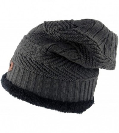 Skullies & Beanies Thick Warm Winter Beanie Hat Soft Stretch Slouchy Skully Knit Cap for Women - A-grey - CR18HKW499N