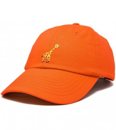 Baseball Caps Giraffe Baseball Cap Soft Cotton Dad Hat Custom Embroidered - Orange - CU18RE3Z0MI