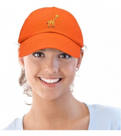 Baseball Caps Giraffe Baseball Cap Soft Cotton Dad Hat Custom Embroidered - Orange - CU18RE3Z0MI