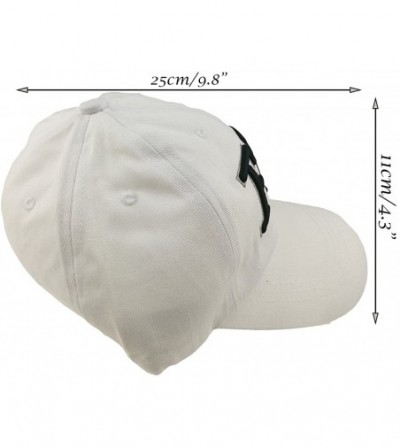 Baseball Caps Embroidery FBI Baseball Cap Washed Baseball Hat - White - CU187YTITE8