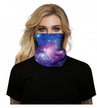 Balaclavas Women's 3D Galaxy Print Multifunctional Headwear Face Mask Headband Neck Gaiter Face Scarf - Galaxy Blue Purple - ...
