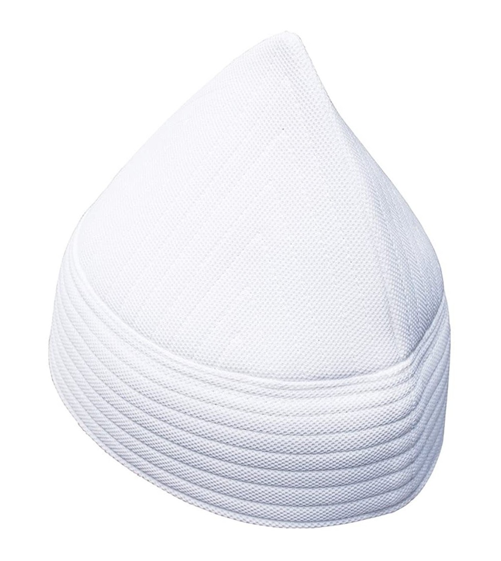 Skullies & Beanies White Semi-Rigid Soft Handcrafted Tall Naqshbandi Tariqah Sufi Muslim Kufi Hat - C812O6316RT