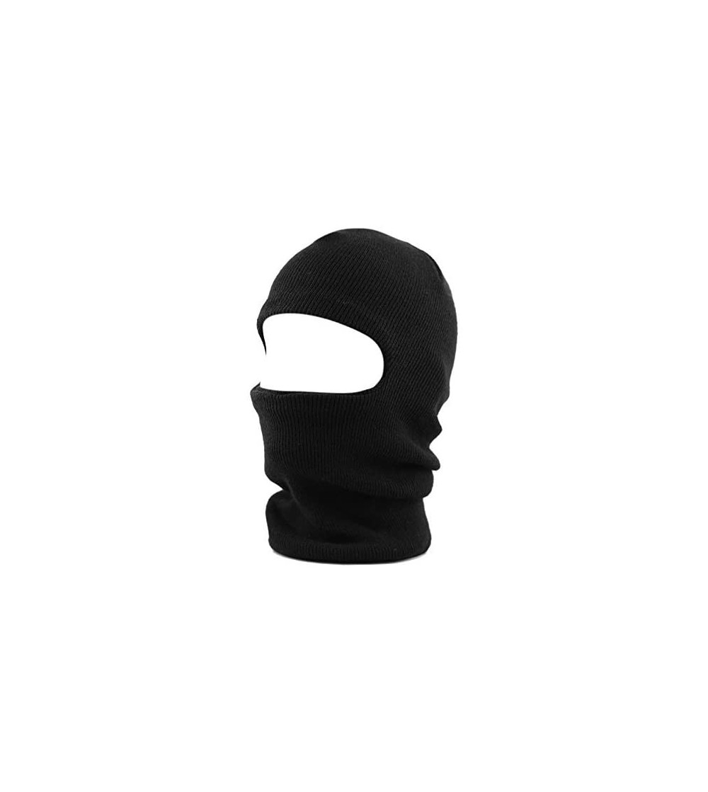 Skullies & Beanies Made in USA Unisex Thick and Long Face Ski Mask Winter Beanie - Black - CQ12N3XJN8R