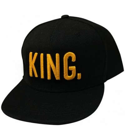 Baseball Caps Hip-Hop Hats King and Queen 3D Embroidered Lovers Couples Snapback Caps Adjustable - King - CJ17YHNS2M0