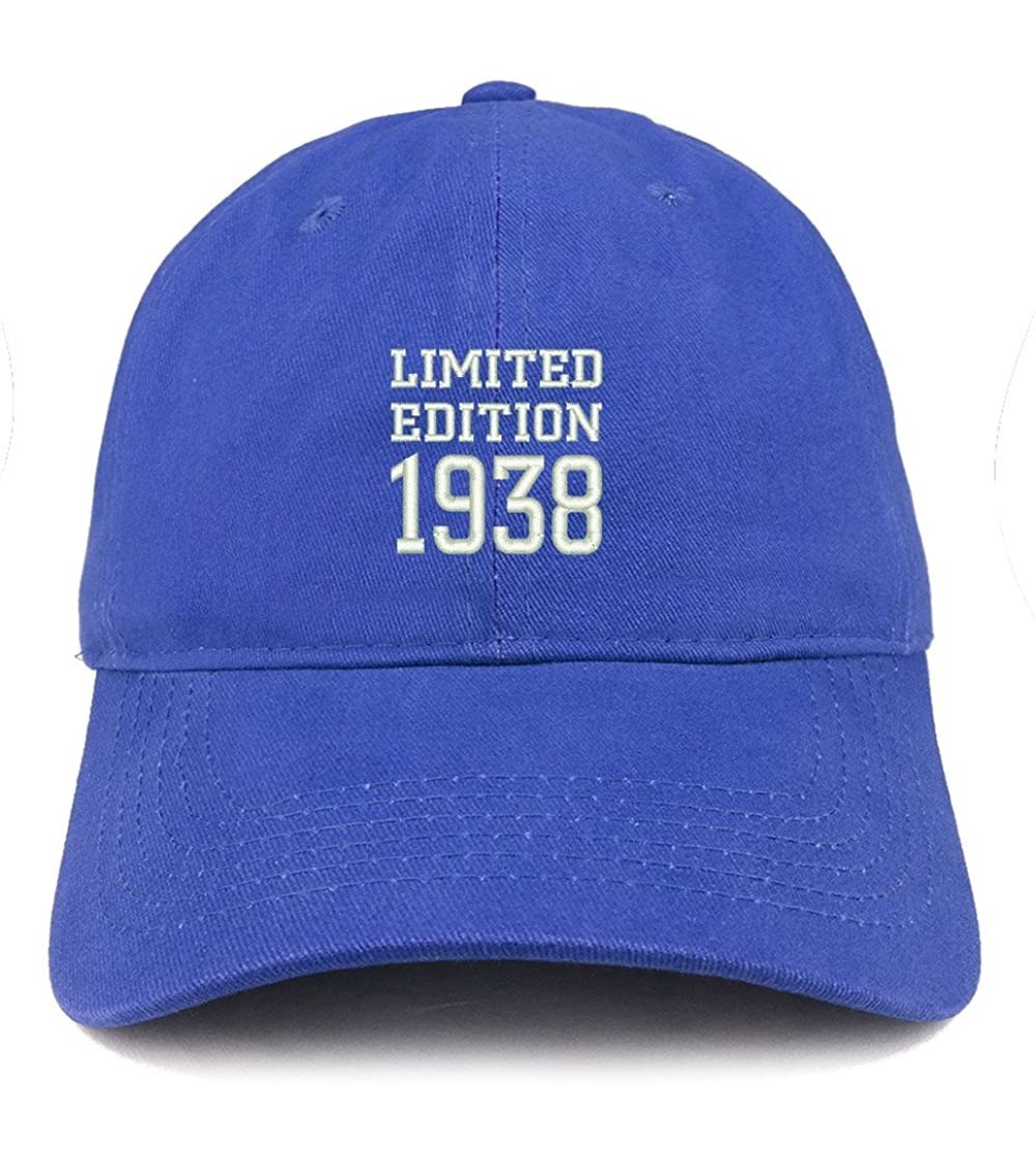 Baseball Caps Limited Edition 1938 Embroidered Birthday Gift Brushed Cotton Cap - Royal - CI18CO95U35