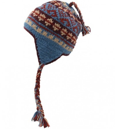 Skullies & Beanies KayJayStyles Nepal Hand Knit Beanie Skull Ski Wool Fleeced Hat - Rainbow 1 - CJ115CCPTPT