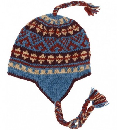Skullies & Beanies KayJayStyles Nepal Hand Knit Beanie Skull Ski Wool Fleeced Hat - Rainbow 1 - CJ115CCPTPT