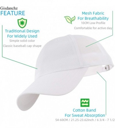 Baseball Caps Unisex Breathable Mesh Baseball Cap Adjustable One Size - Breathable - White - C518UTDE90K