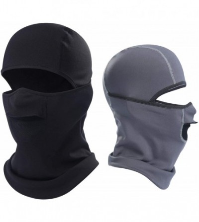 Balaclavas Ski Mask Balaclava-Cold Weather Face Mask Windproof Thicken Warmer Anti-Fog Outdoor Hood - 2 Pack（black+grey） - CS...