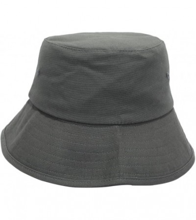 Sun Hats Bucket Hats for Men Women- Packable Outdoor Sun Hat Travel Fishing Cap - Grey(solid Color) - C118EXLR9D5