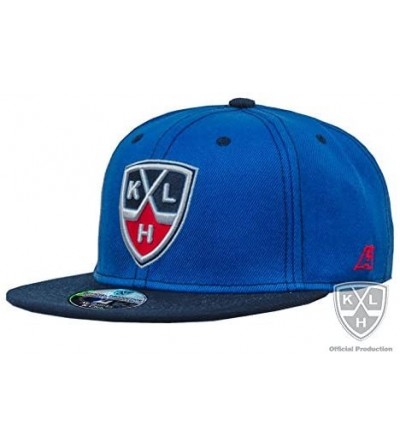 Baseball Caps KHL Logo Flat Bill Snapback Adjustable Hat Cap - Blue / Navy - CD12FTM8FJX