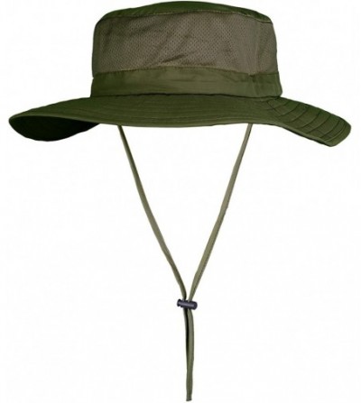 Sun Hats Unisex Outdoor Hats Wide Brim Sun Hat with Neck Flap Cover UPF 50+ - Armygreen - CC18RHE29MU