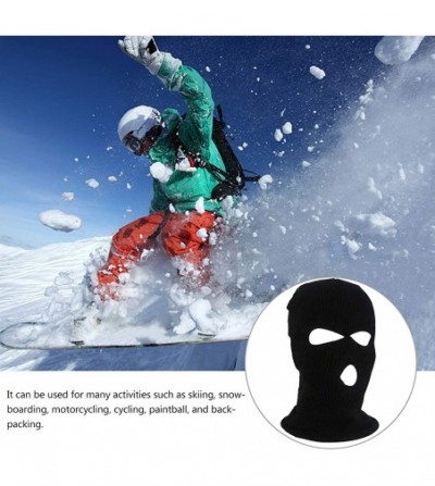 Balaclavas 2pcs 3-Hole Ski Face Mask Balaclava-Full Face Mask for Winter Outdoor Sports- Black - CB18SS2ST9E