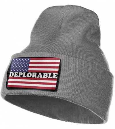 Skullies & Beanies Deplorable American Flag Men Women Knit Hats Stretchy & Soft Ski Cap Beanie - Deep Heather - C518LKUDMOZ