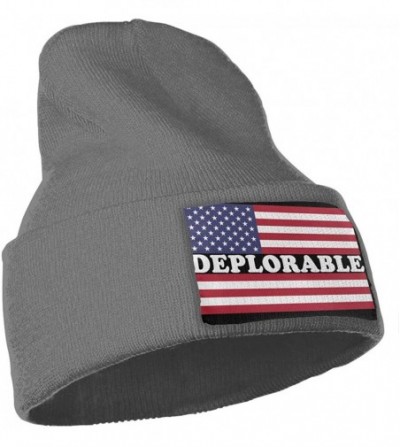 Skullies & Beanies Deplorable American Flag Men Women Knit Hats Stretchy & Soft Ski Cap Beanie - Deep Heather - C518LKUDMOZ