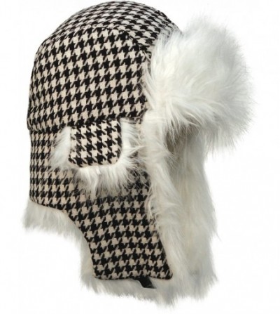 Skullies & Beanies Winter Wool Faux Fur Hat Super Thick And Soft - BlackWhite - CP11HXBVAV3