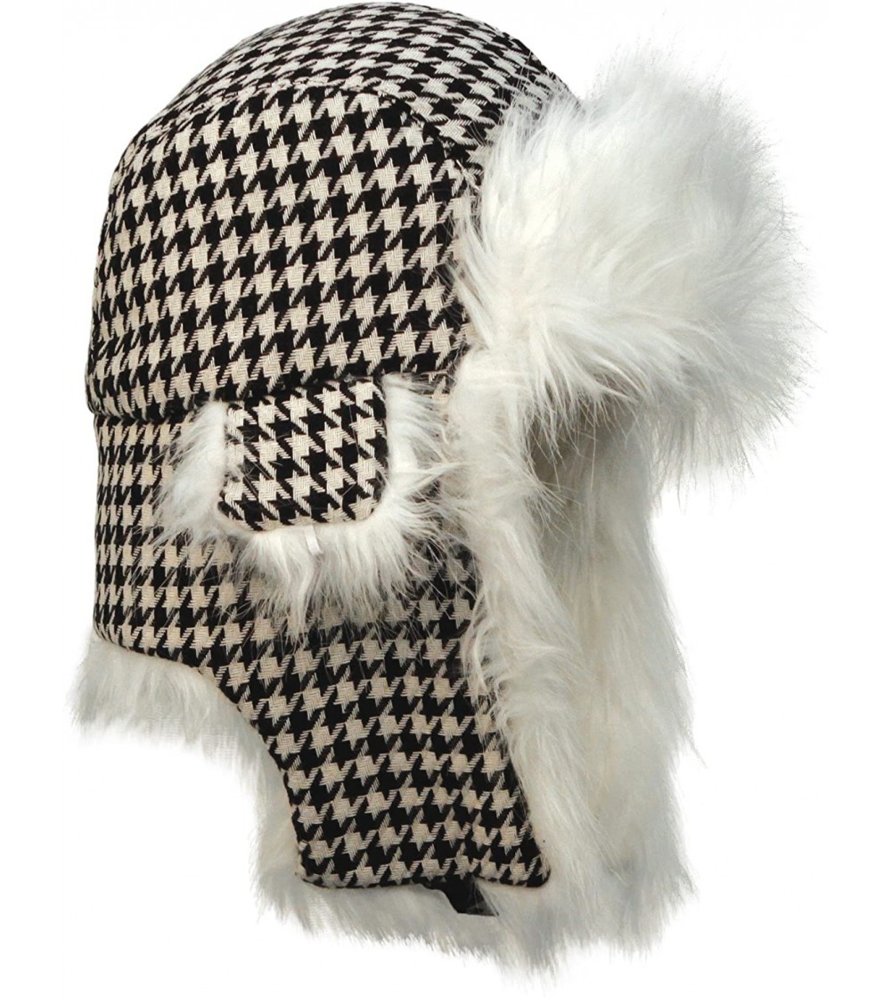 Skullies & Beanies Winter Wool Faux Fur Hat Super Thick And Soft - BlackWhite - CP11HXBVAV3
