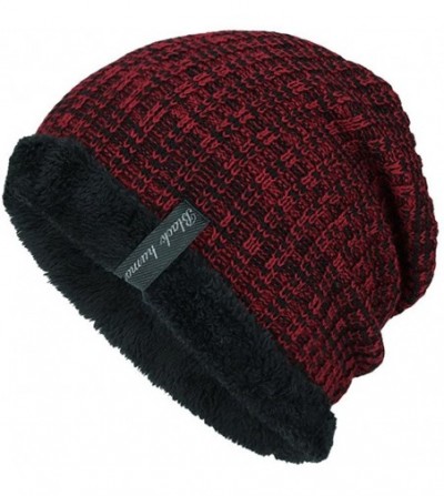 Skullies & Beanies Unisex Knit Cap Hedging Head Hat Beanie Cap Warm Outdoor Fashion Beret - Wine - C118I9L8MHW