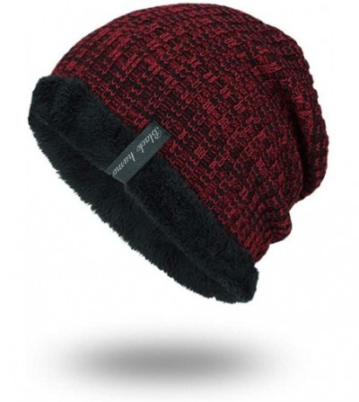 Skullies & Beanies Unisex Knit Cap Hedging Head Hat Beanie Cap Warm Outdoor Fashion Beret - Wine - C118I9L8MHW