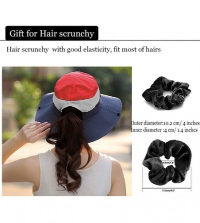 Sun Hats Sun Hats for Women and Hair Scrunchies-Women's Cap with[Outdoor Summer][Sun UV Protection][Ponytail Hole] - Red - CJ...
