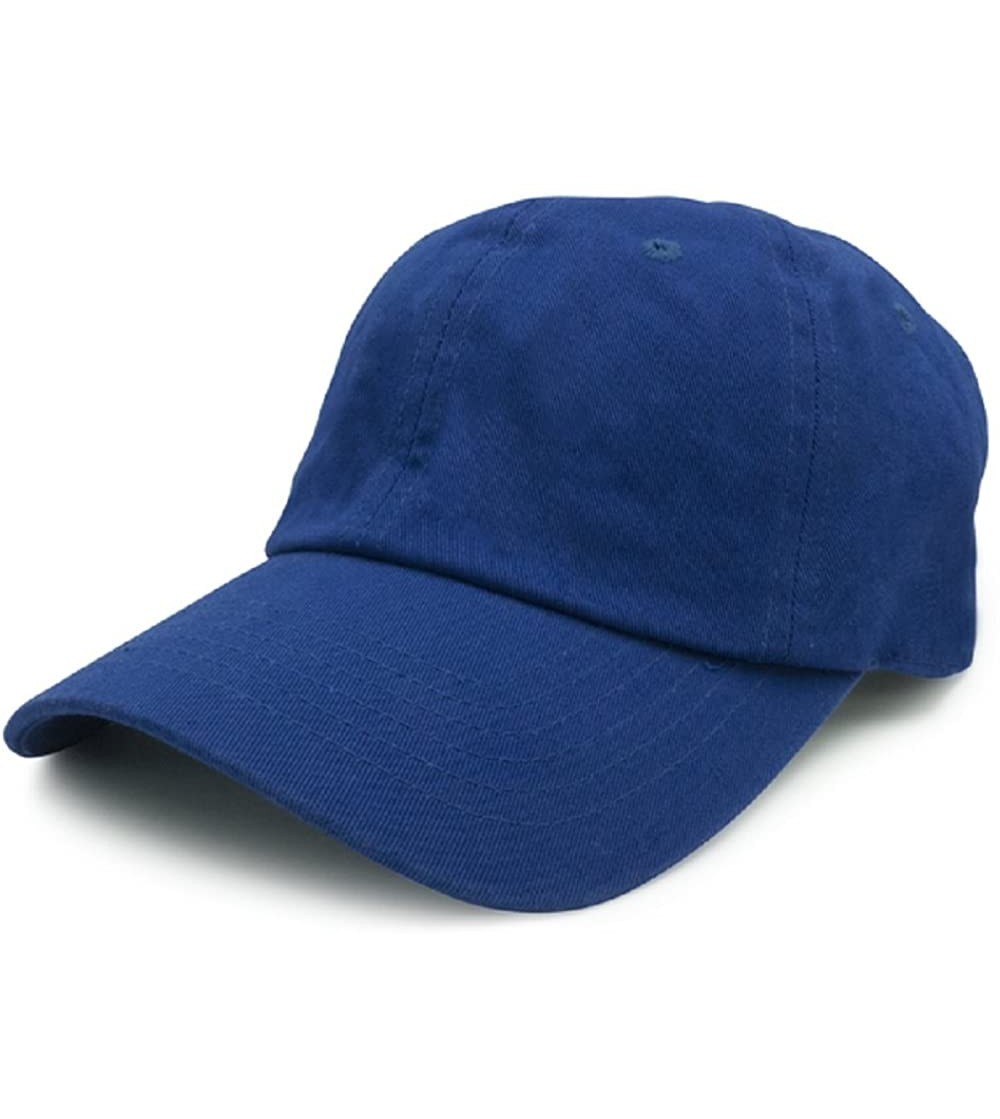 Baseball Caps Washed Cotton Dad Cap - Royal Blue - CD18722XRHO