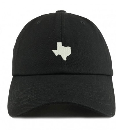 Baseball Caps Texas State Map Embroidered Low Profile Soft Cotton Dad Hat Cap - Black - CM18D56QTZW