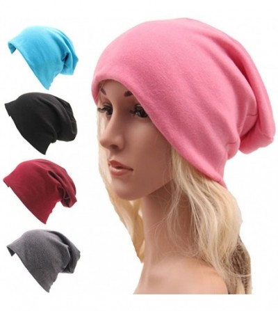 Skullies & Beanies Unisex Fashion Outdoor Sport Beanies Baggy Hippop Cotton Hat Skull Caps - L Red - C81865NSN49