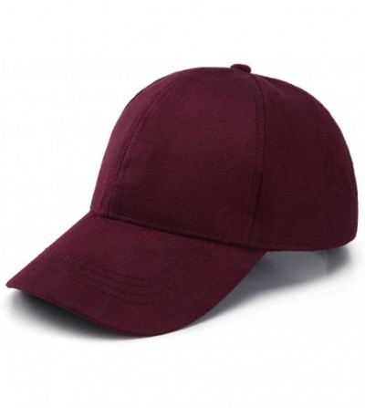 Baseball Caps Unisex Faux Suede Baseball Cap Adjustable Plain Dad Hat for Women Men - W&b - C712NBUMT1Z