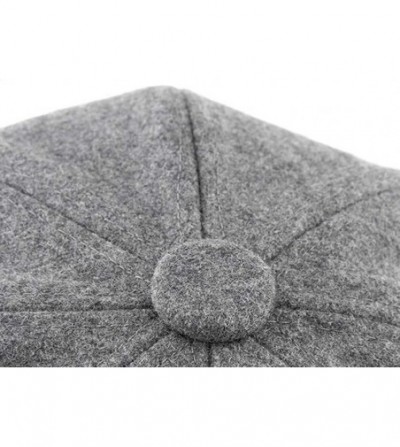 Berets Womens Fall Winter Classic Newsboy Cabbie Beret Hat Soft Warm Wool Octagonal Cap - Light Grey - CO18HAL9N62