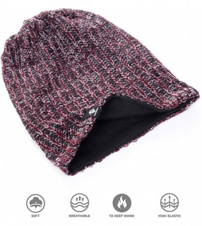 Skullies & Beanies Mens Oversized Knit Cap Womens Slouchy Beanie Summer Winter Hat B754 - B102-red Mixed Black - C7192ETH70Q